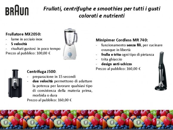 Braun: freschi  frullati, nutrienti centrifughe e golosi smoothies per l'estate! - Le Shopping News Il Magazine per gli Appassionati di Moda e Tendenze