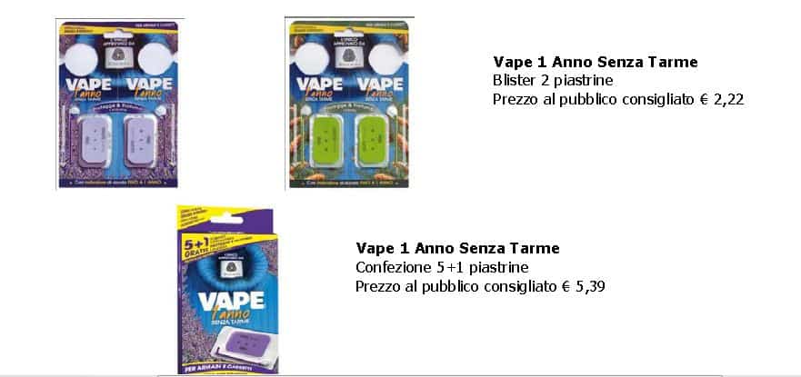 Con VAPE 1 Anno senza Tarme mai più tarme per un intero anno!