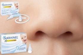 SPRAY nasale Ipertonico NARHINEL per dare sollievo ai nasini congestionati dei bambini