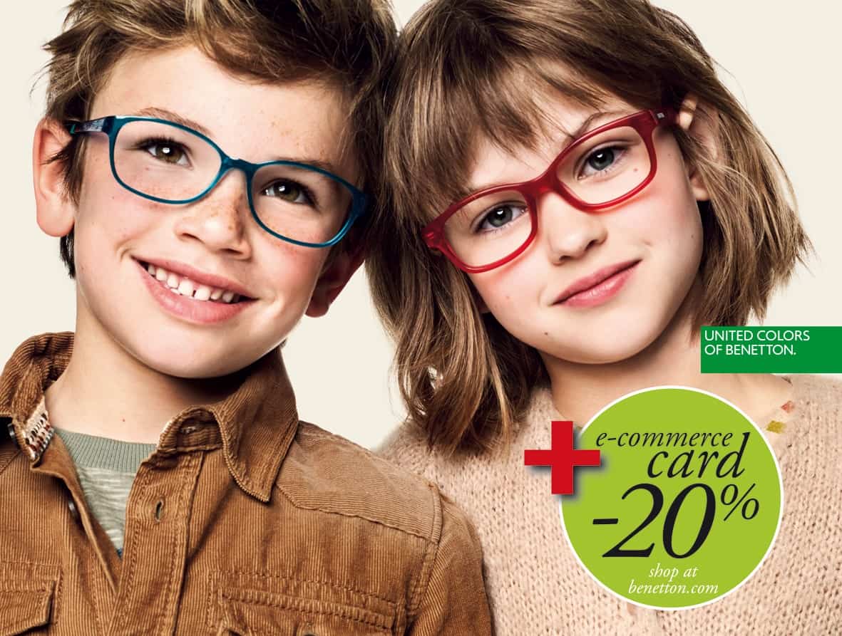 Da UNITED COLORS OF BENETTON una grande promozione acquistando un occhiale per bambino