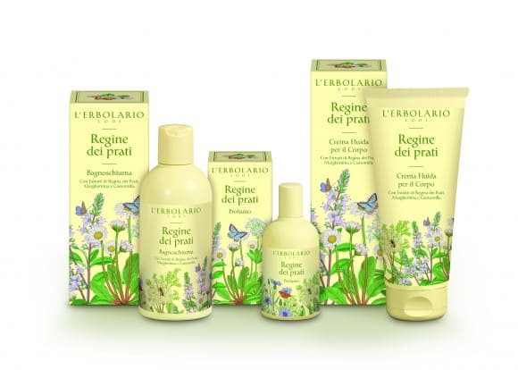 Da L'Erbolario nuova linea Regine dei prati , con estratti naturali di regina dei prati, margheritina e camomilla