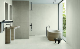 Scopri Grace di Keope, la collezione effetto limestone elegante e versatile per interni ed esterni. Raffina i tuoi spazi con stile ora!
