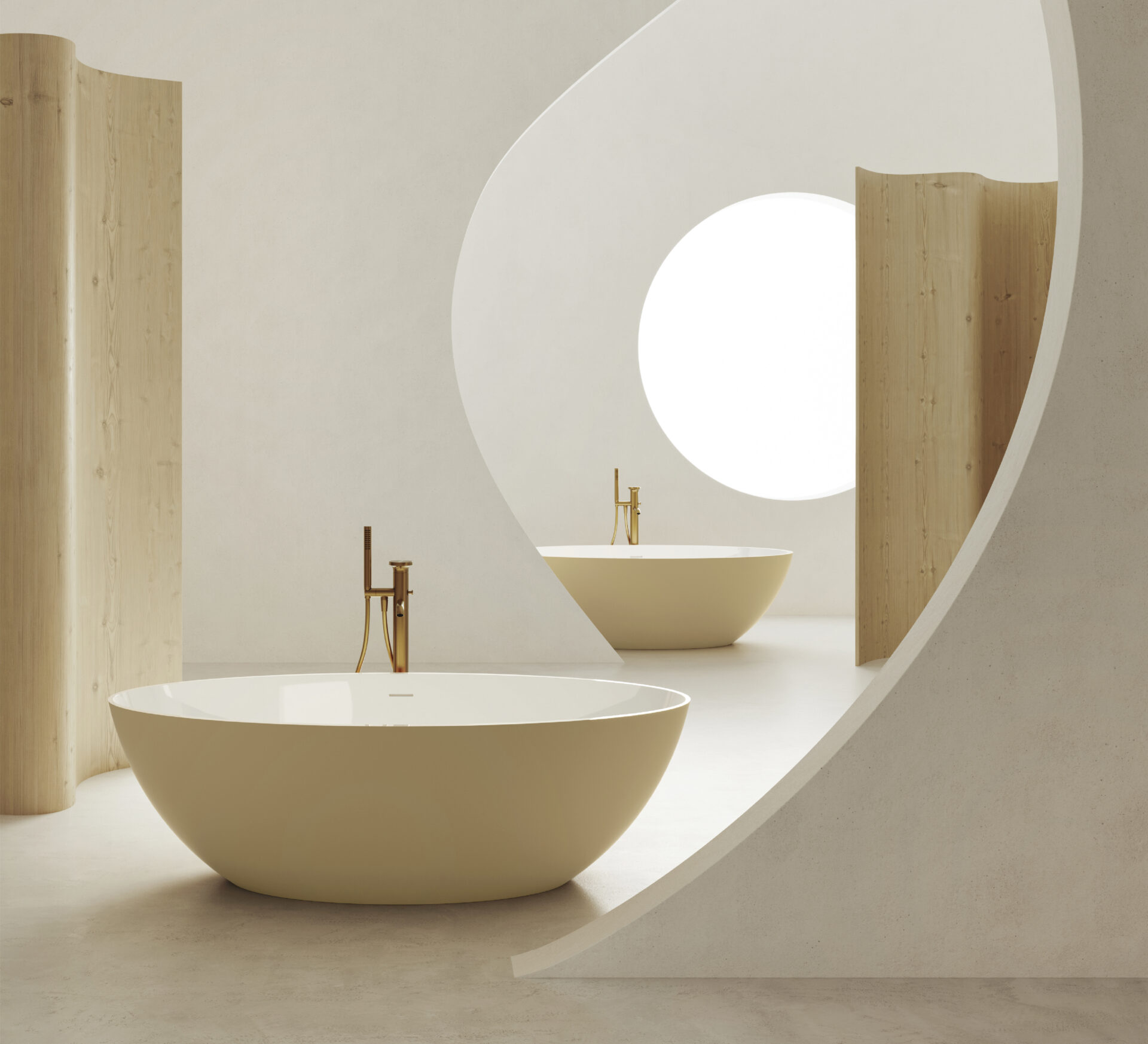 La vasca freestanding Carezza di Treesse unisce design raffinato, comfort e materiali di qualità per un'esperienza di benessere unica