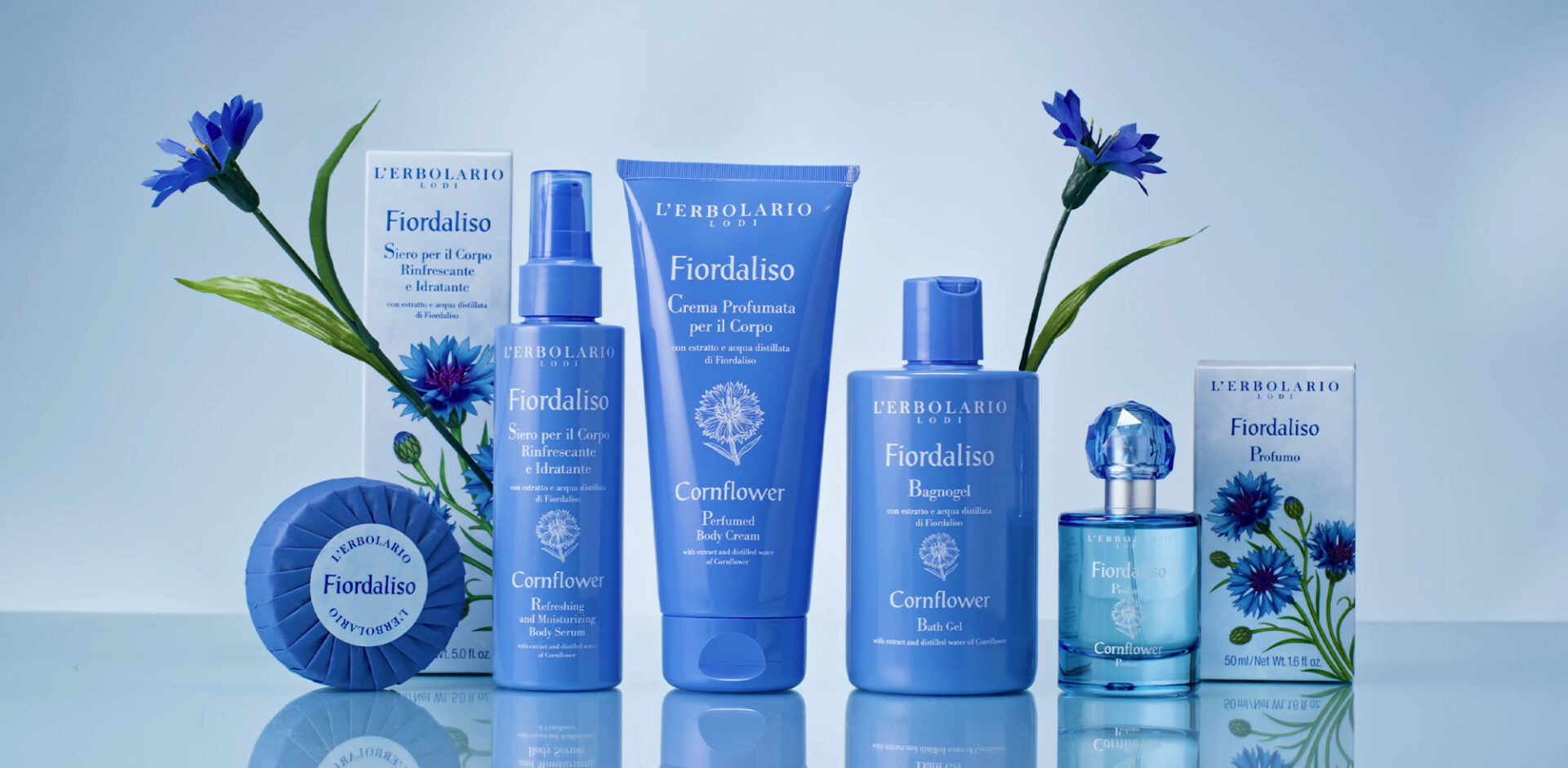 Fiordaliso di L'Erbolario è la nuova fragranza fresca e floreale che celebra leggerezza, natura e benessere autentico.