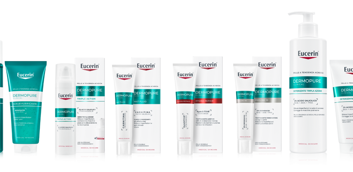Eucerin DermoPure Clinical™: la nuova linea contro l’acne che riduce imperfezioni e macchie post-acne, restituendo fiducia e benessere.