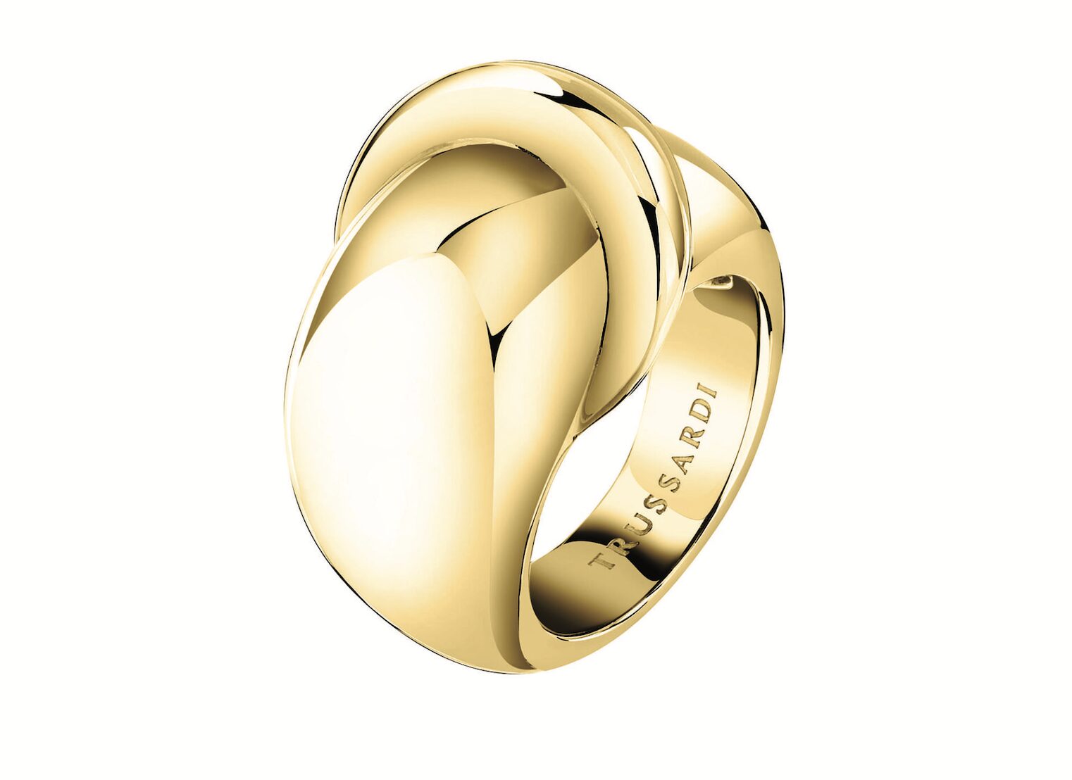 T-Bold-i-gioielli-Trussardi-per-Lei-in-oro-giallo-ispirati-al-glamour-degli-anni-Ottanta I nuovi gioielli Trussardi per Lei e per Lui: T-Bold e T-Steel, l'eccellenza orafa italiana tra heritage e contemporaneità